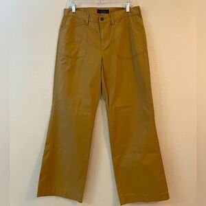 LRL Lauren Jeans CO. Women’s Sz 12 tan high waisted button fly wide leg pants